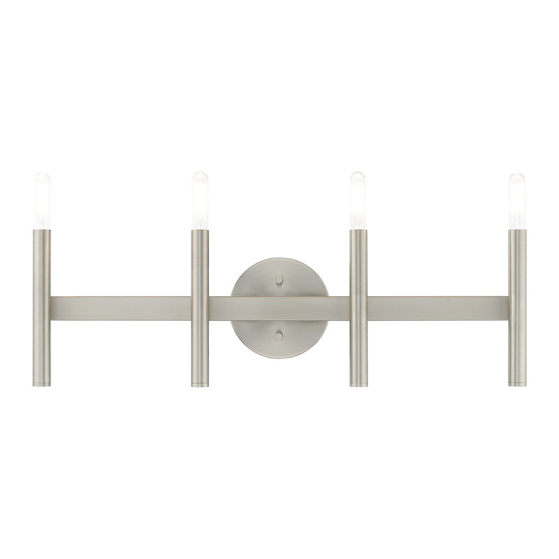 Livex Lighting 10344-91 Four Light Bath Vanity, Brushed Nickel
