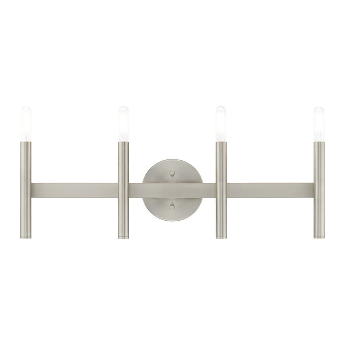 Livex Lighting 10344-91 Four Light Bath Vanity, Brushed Nickel