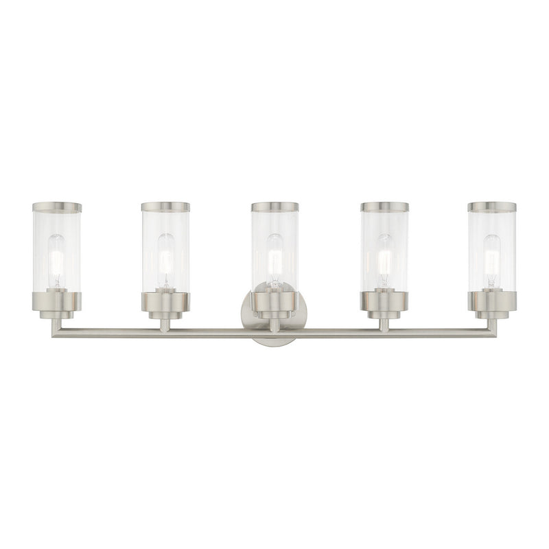 Livex Lighting 10365-91 Five Light Bath Vanity, Brushed Nickel
