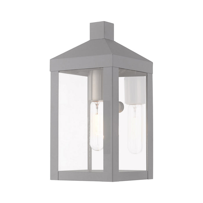 Livex Lighting 20581-80 One Light Outdoor Wall Lantern, Nordic Gray w/ Brushed Nickels and Polished Chrome Stainless Steel