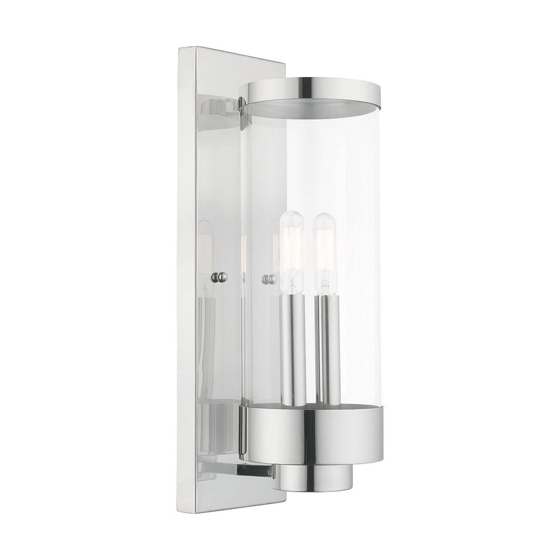 Livex Lighting 20722-05 Two Light Outdoor Wall Lantern, Polished Chrome