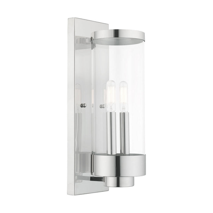 Livex Lighting 20722-05 Two Light Outdoor Wall Lantern, Polished Chrome