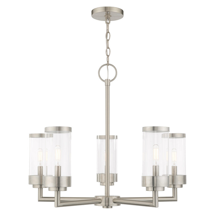 Livex Lighting 20725-91 Five Light Outdoor Chandelier, Brushed Nickel