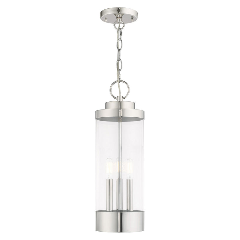 Livex Lighting 20727-05 Three Light Outdoor Pendant, Polished Chrome
