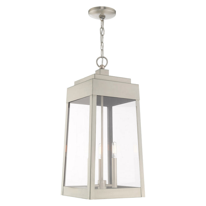 Livex Lighting 20860-91 Three Light Outdoor Pendant, Brushed Nickel