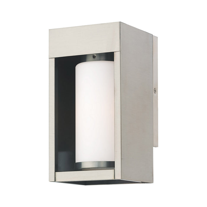 Livex Lighting 20981-91 One Light Outdoor Wall Lantern, Brushed Nickel