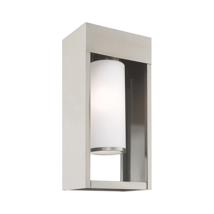 Livex Lighting 20983-91 One Light Outdoor Wall Lantern, Brushed Nickel