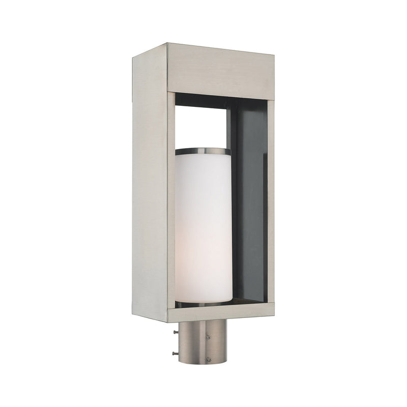 Livex Lighting 20985-91 One Light Outdoor Post-Top Lanterm, Brushed Nickel