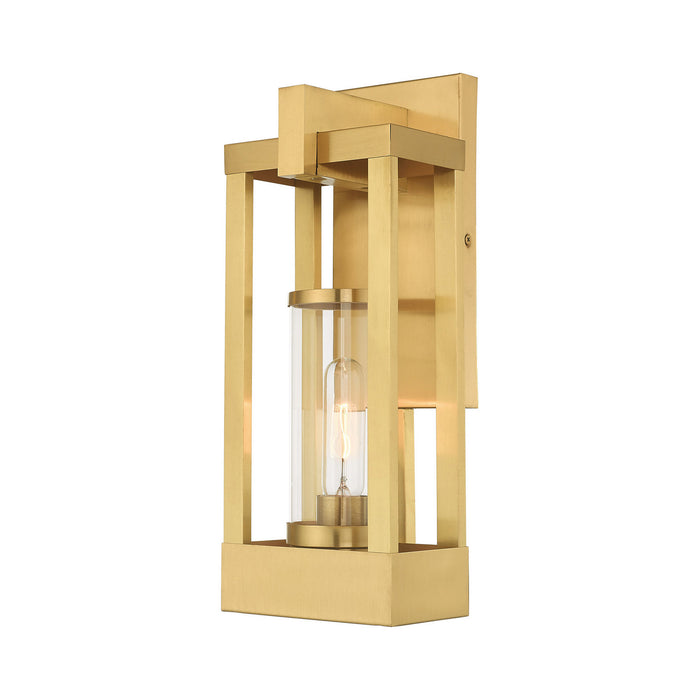Livex Lighting 20992-12 One Light Outdoor Wall Lantern, Satin Brass