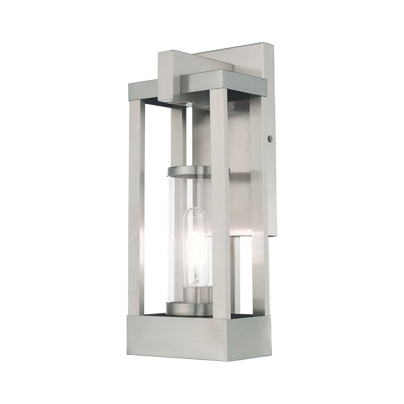 Livex Lighting 20992-91 One Light Outdoor Wall Lantern, Brushed Nickel