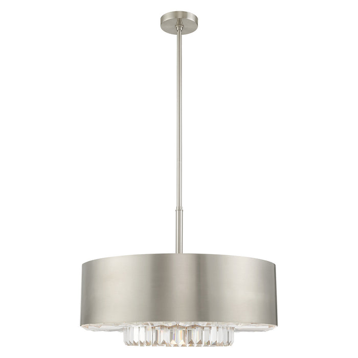 Livex Lighting 40020-91 Six Light Chandelier, Brushed Nickel