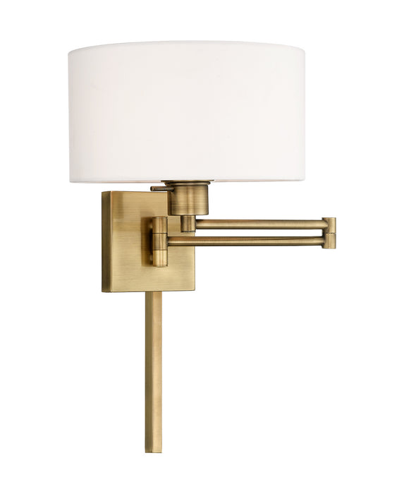 Livex Lighting 40036-01 One Light Swing Arm Wall Lamp, Antique Brass
