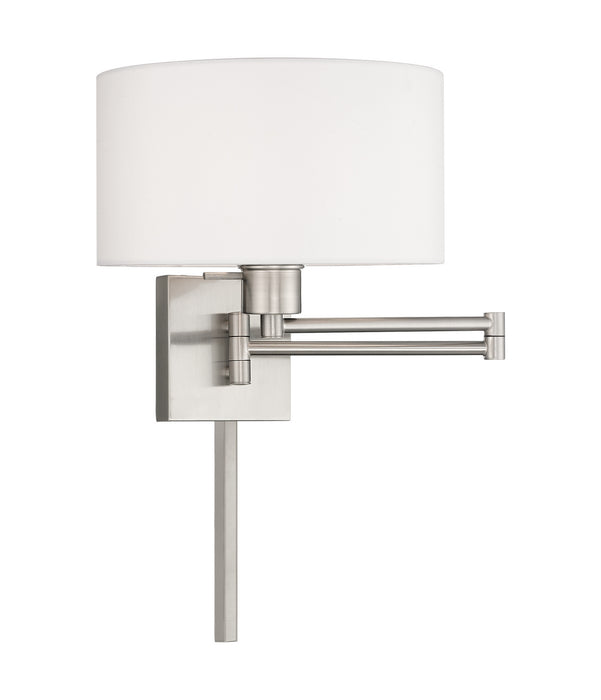 Livex Lighting 40036-91 One Light Swing Arm Wall Lamp, Brushed Nickel