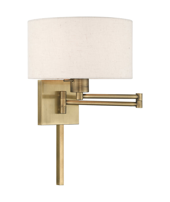 Livex Lighting 40037-01 One Light Swing Arm Wall Lamp, Antique Brass