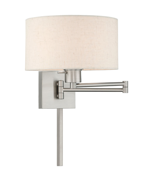 Livex Lighting 40037-91 One Light Swing Arm Wall Lamp, Brushed Nickel