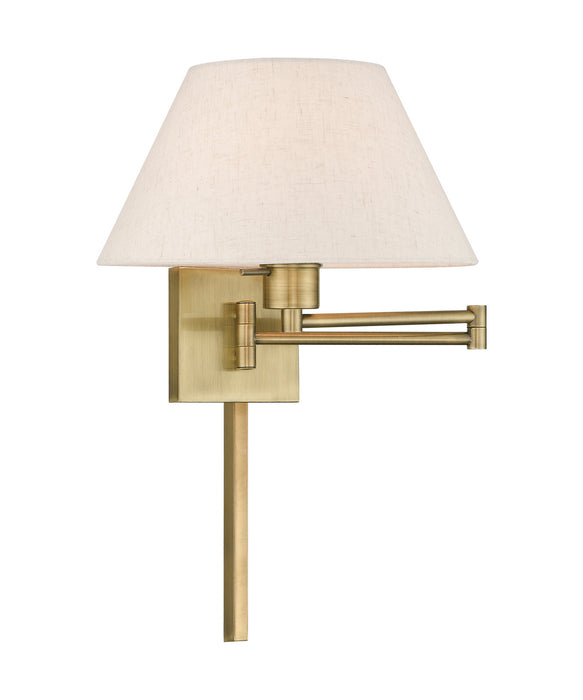 Livex Lighting 40038-01 One Light Swing Arm Wall Lamp, Antique Brass