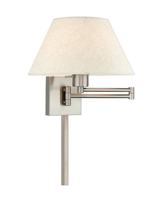 Livex Lighting 40038-91 One Light Swing Arm Wall Lamp, Brushed Nickel
