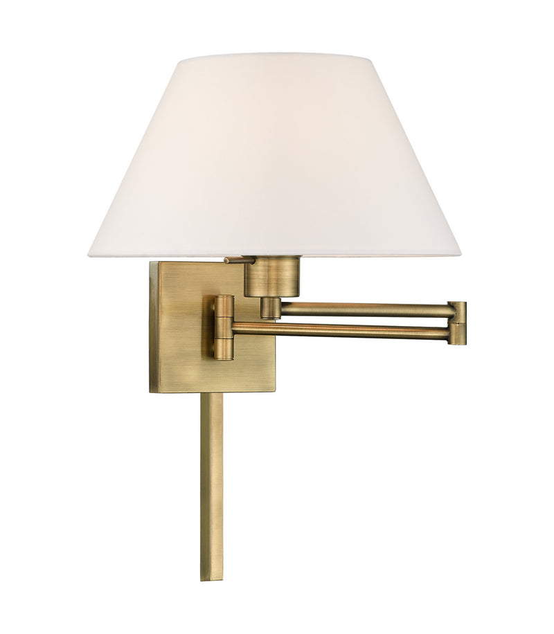 Livex Lighting 40039-01 One Light Swing Arm Wall Lamp, Antique Brass