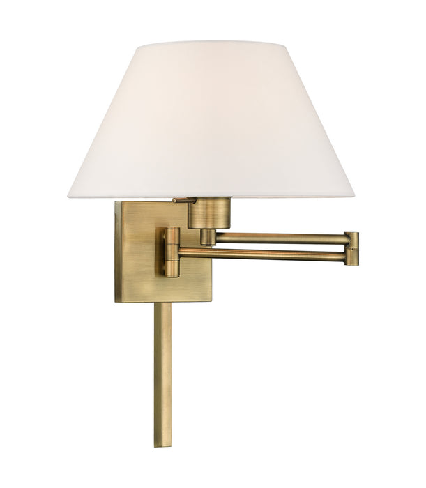 Livex Lighting 40039-01 One Light Swing Arm Wall Lamp, Antique Brass