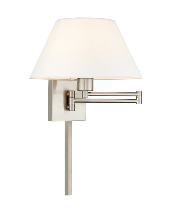 Livex Lighting 40039-91 One Light Swing Arm Wall Lamp, Brushed Nickel