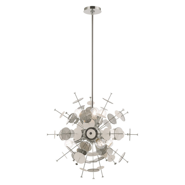 Livex Lighting 40074-05 Six Light Pendant, Polished Chrome