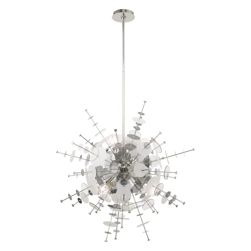 Livex Lighting 40076-05 Six Light Pendant, Polished Chrome