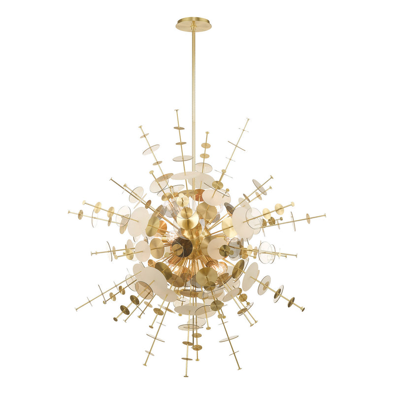Livex Lighting 40079-12 12 Light Foyer Chandelier, Satin Brass