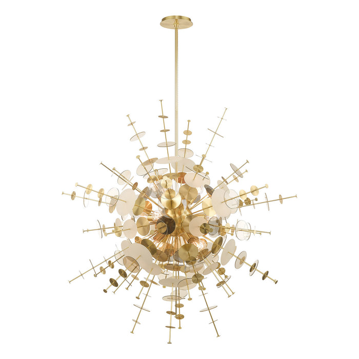 Livex Lighting 40079-12 12 Light Foyer Chandelier, Satin Brass