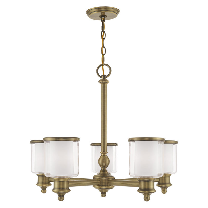 Livex Lighting 40205-01 Five Light Chandelier, Antique Brass