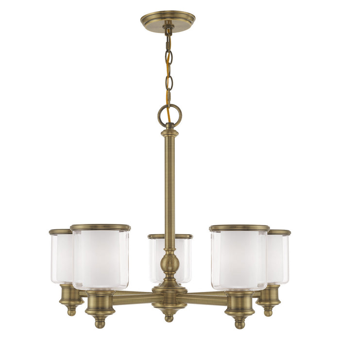 Livex Lighting 40205-01 Five Light Chandelier, Antique Brass