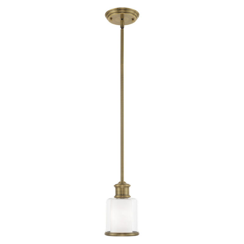 Livex Lighting 40210-01 One Light Mini Pendant, Antique Brass