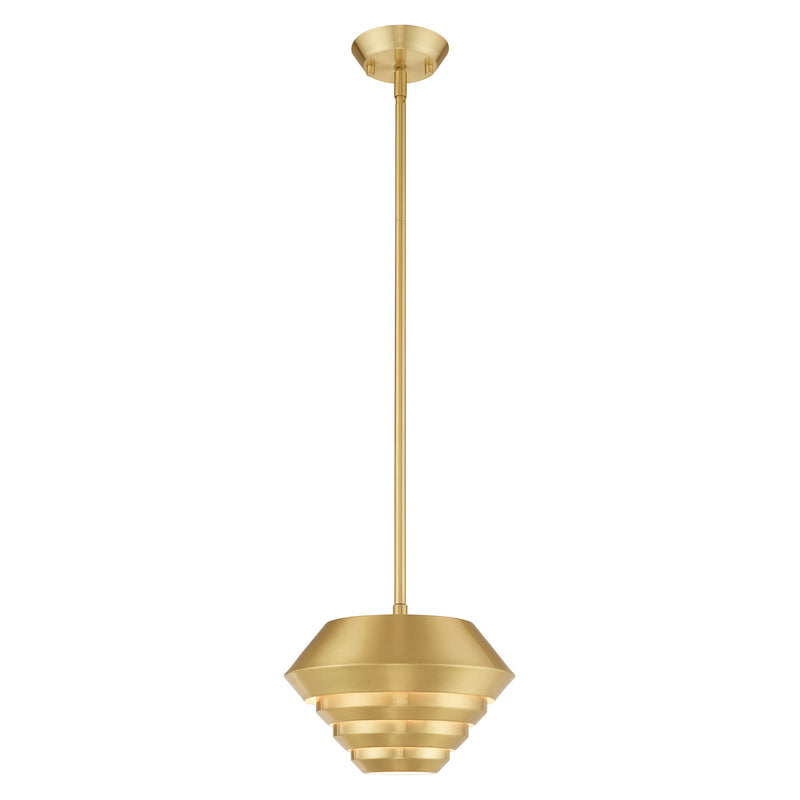 Livex Lighting 40401-12 One Light Mini Pendant, Satin Brass