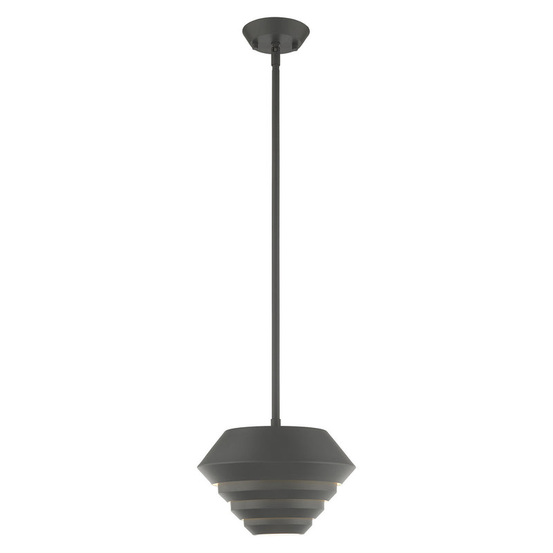 Livex Lighting 40401-76 One Light Mini Pendant, Scandinavian Gray