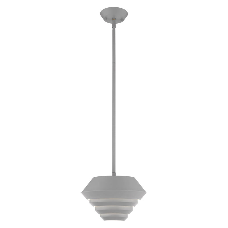Livex Lighting 40401-80 One Light Mini Pendant, Nordic Gray