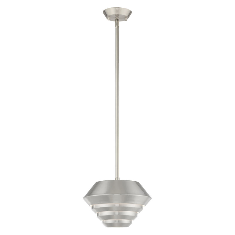 Livex Lighting 40401-91 One Light Mini Pendant, Brushed Nickel