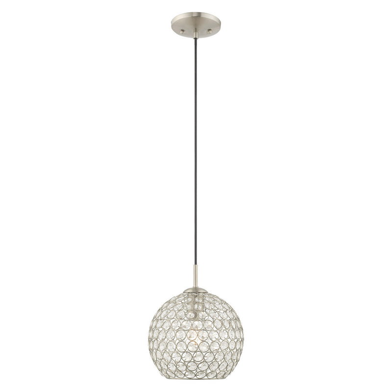 Livex Lighting 40440-91 One Light Mini Pendant, Brushed Nickel