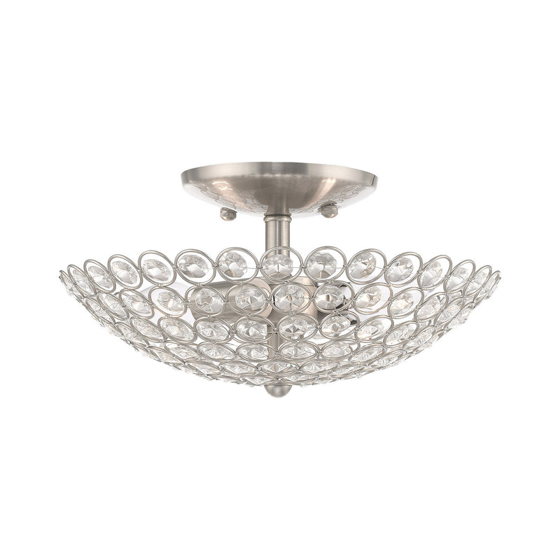 Livex Lighting 40441-91 Two Light Ceiling Mount, Brushed Nickel