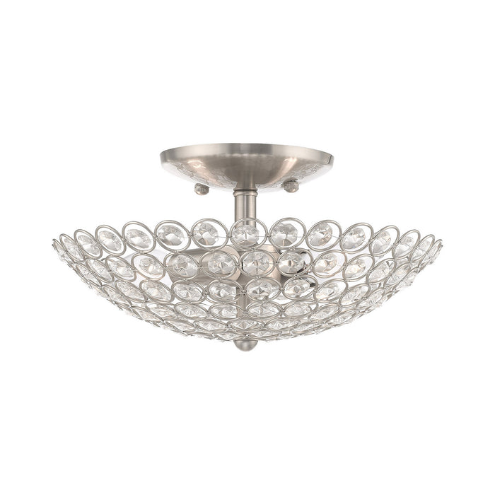 Livex Lighting 40441-91 Two Light Ceiling Mount, Brushed Nickel