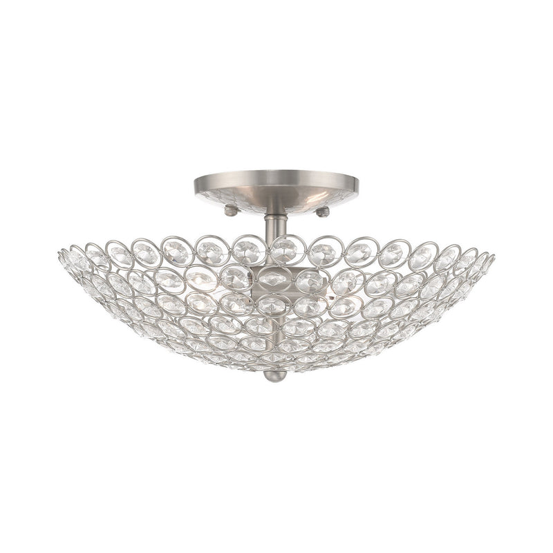 Livex Lighting 40443-91 Two Light Ceiling Mount, Brushed Nickel