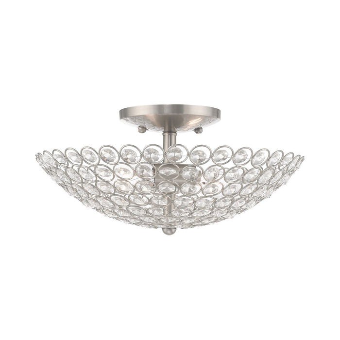 Livex Lighting 40443-91 Two Light Ceiling Mount, Brushed Nickel