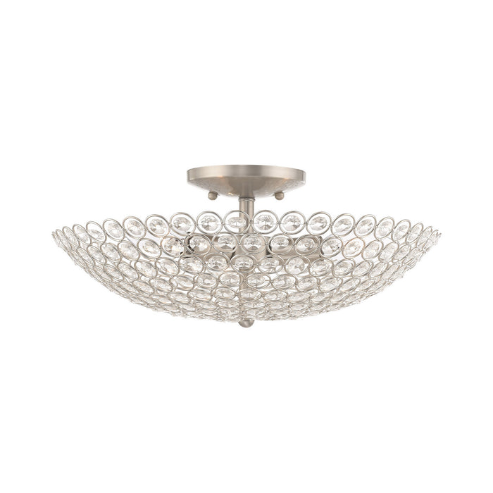 Livex Lighting 40446-91 Three Light Ceiling Mount, Brushed Nickel