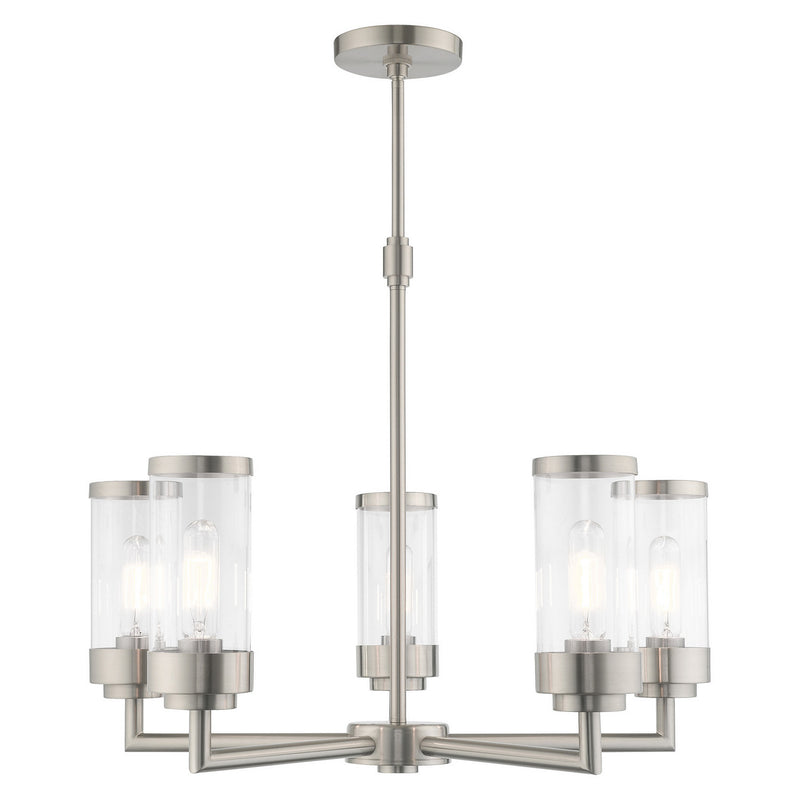 Livex Lighting 40475-91 Five Light Chandelier, Brushed Nickel