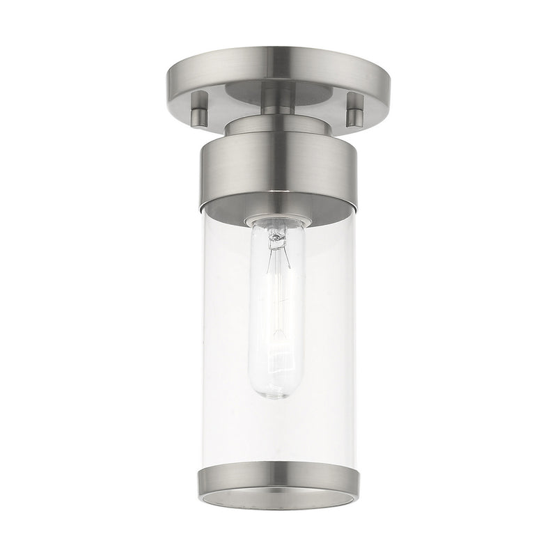 Livex Lighting 40480-91 One Light Ceiling Mount, Brushed Nickel