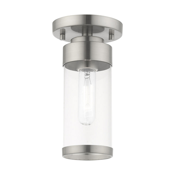 Livex Lighting 40480-91 One Light Ceiling Mount, Brushed Nickel