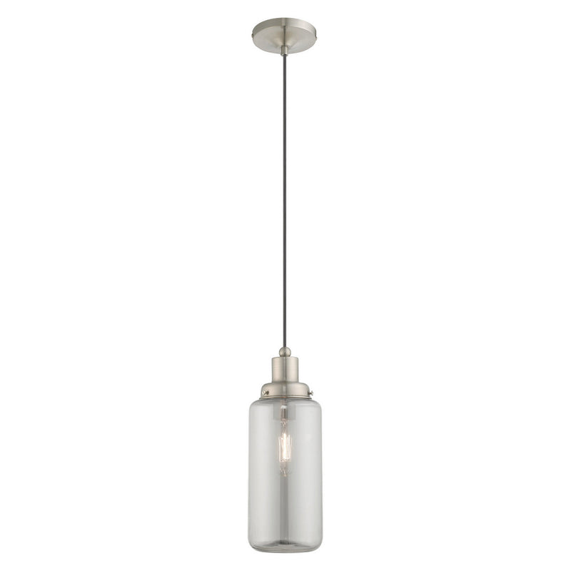 Livex Lighting 40640-91 One Light Mini Pendant, Brushed Nickel