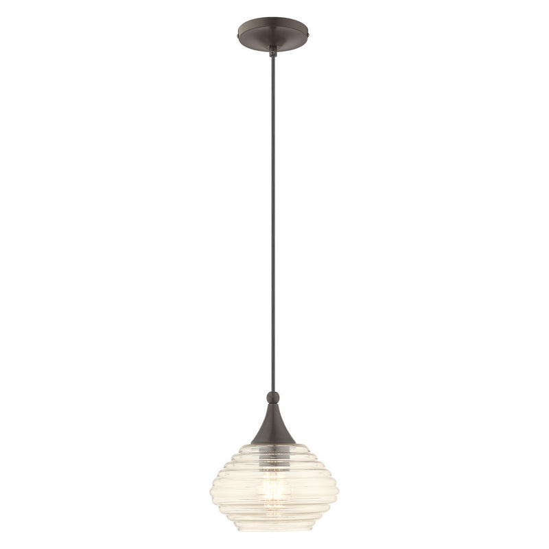 Livex Lighting 40644-92 One Light Mini Pendant, English Bronze