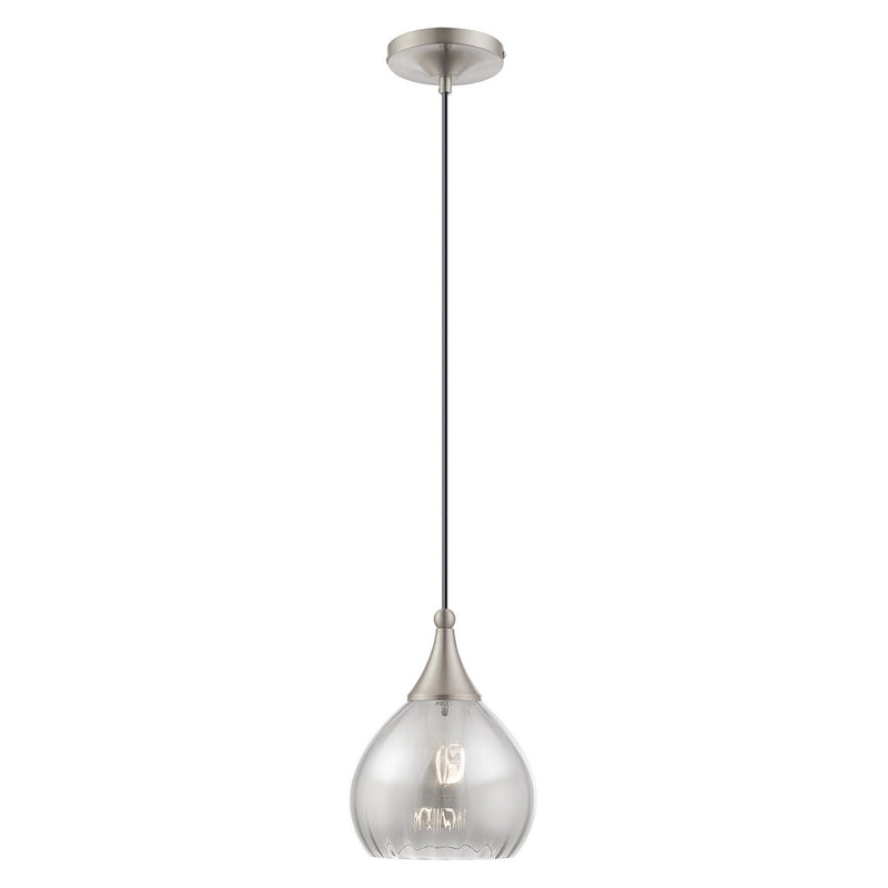 Livex Lighting 40645-91 One Light Mini Pendant, Brushed Nickel