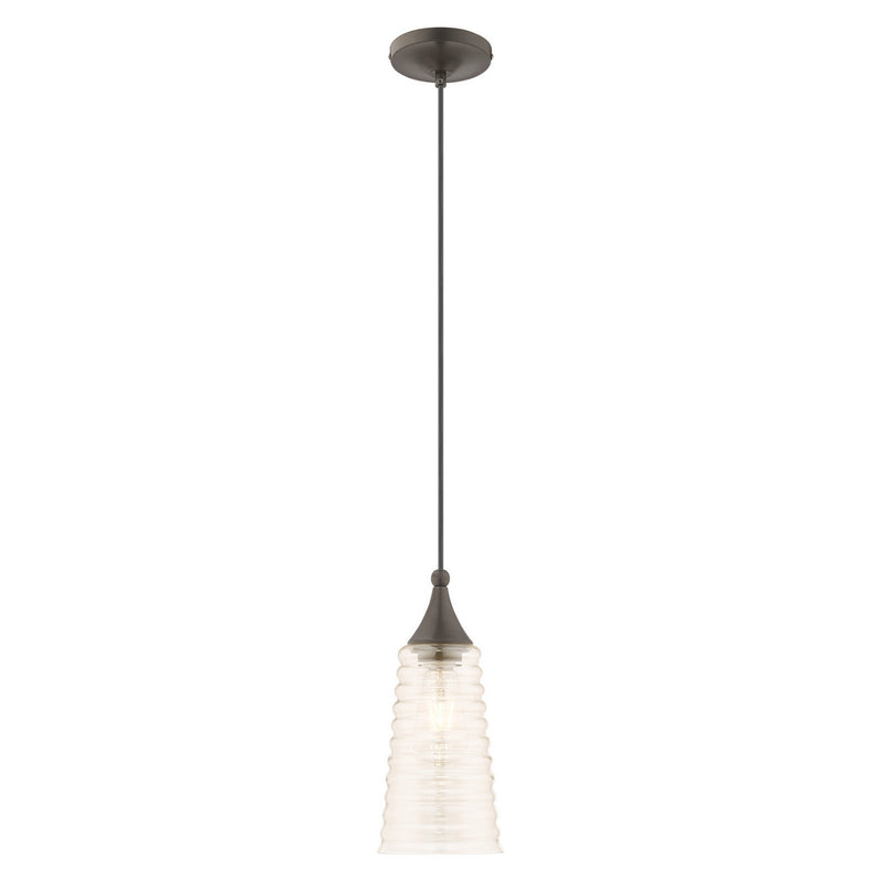 Livex Lighting 40648-92 One Light Mini Pendant, English Bronze