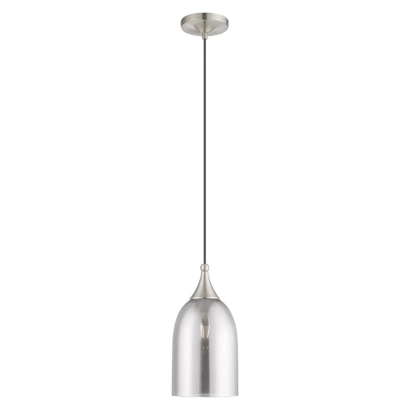 Livex Lighting 40649-91 One Light Mini Pendant, Brushed Nickel