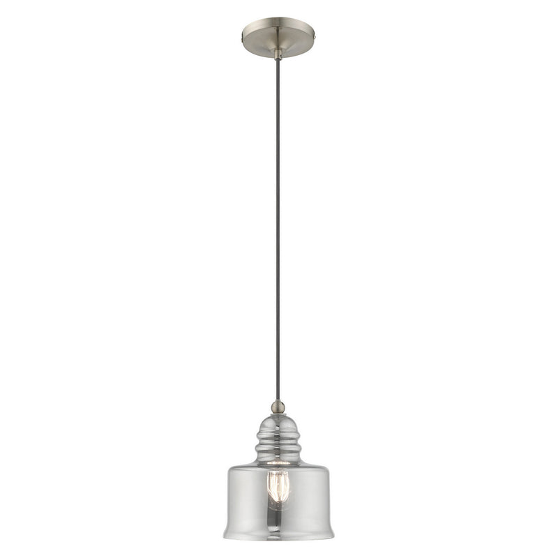 Livex Lighting 40651-91 One Light Mini Pendant, Brushed Nickel